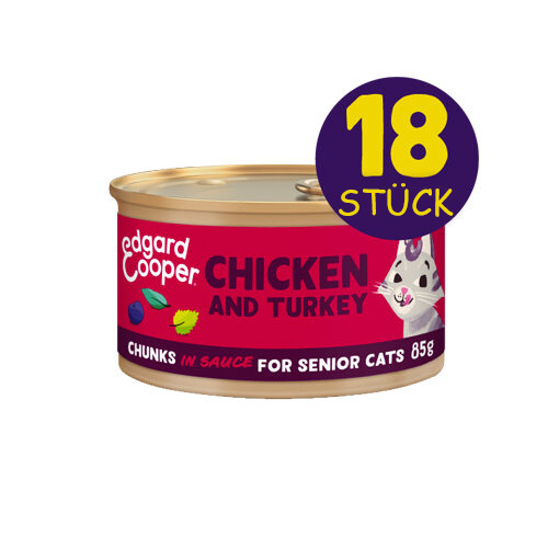 Edgard & Cooper - Free-Run Chicken and Turkey Chunks in Sauce - 18 x 85 g