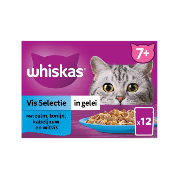 Whiskas 7+ Nassfutter - Auswahl in Gelee - Fisch - 24 x 85 g