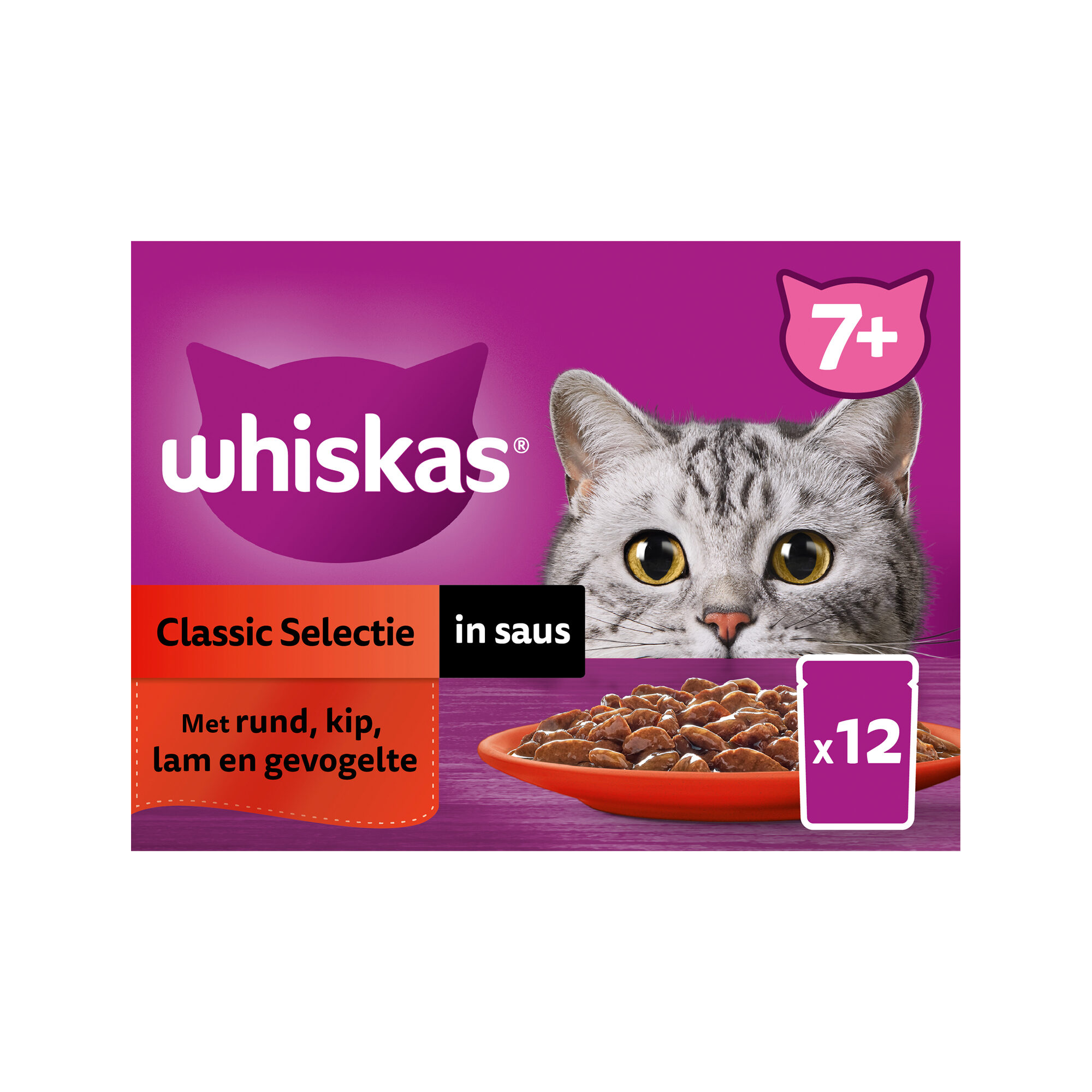 Whiskas 7+ Classic Selection in Sauce - Mahlzeitenbeutel - 12 x 85 g