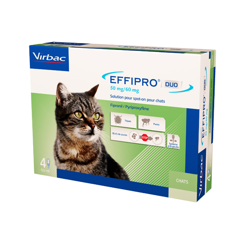 Effipro DUO Spot-on für Katzen - mehr als 6 kg - 4 Pipetten