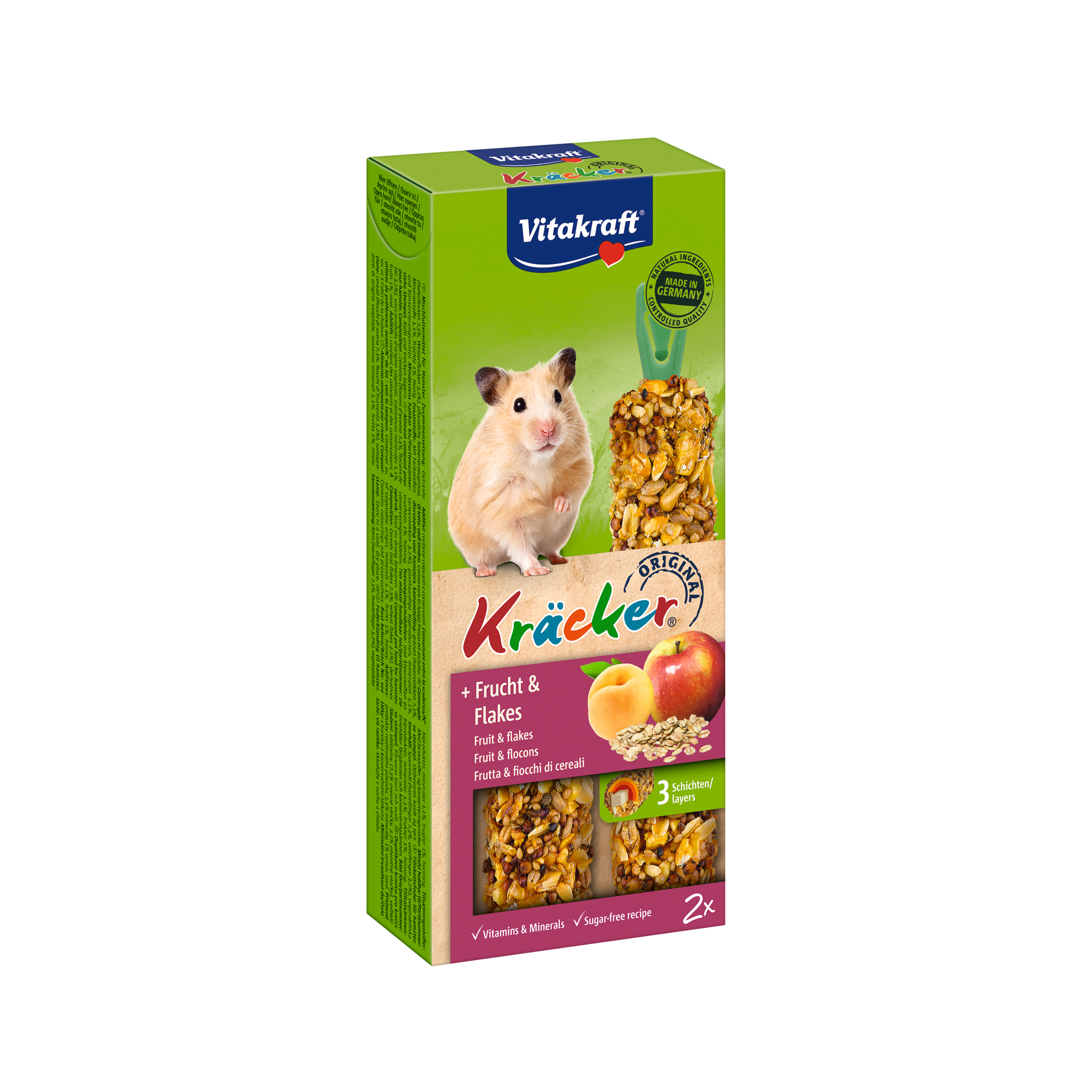 Vitakraft Hamster Kräcker - Frucht & Flakes - 2 Stück