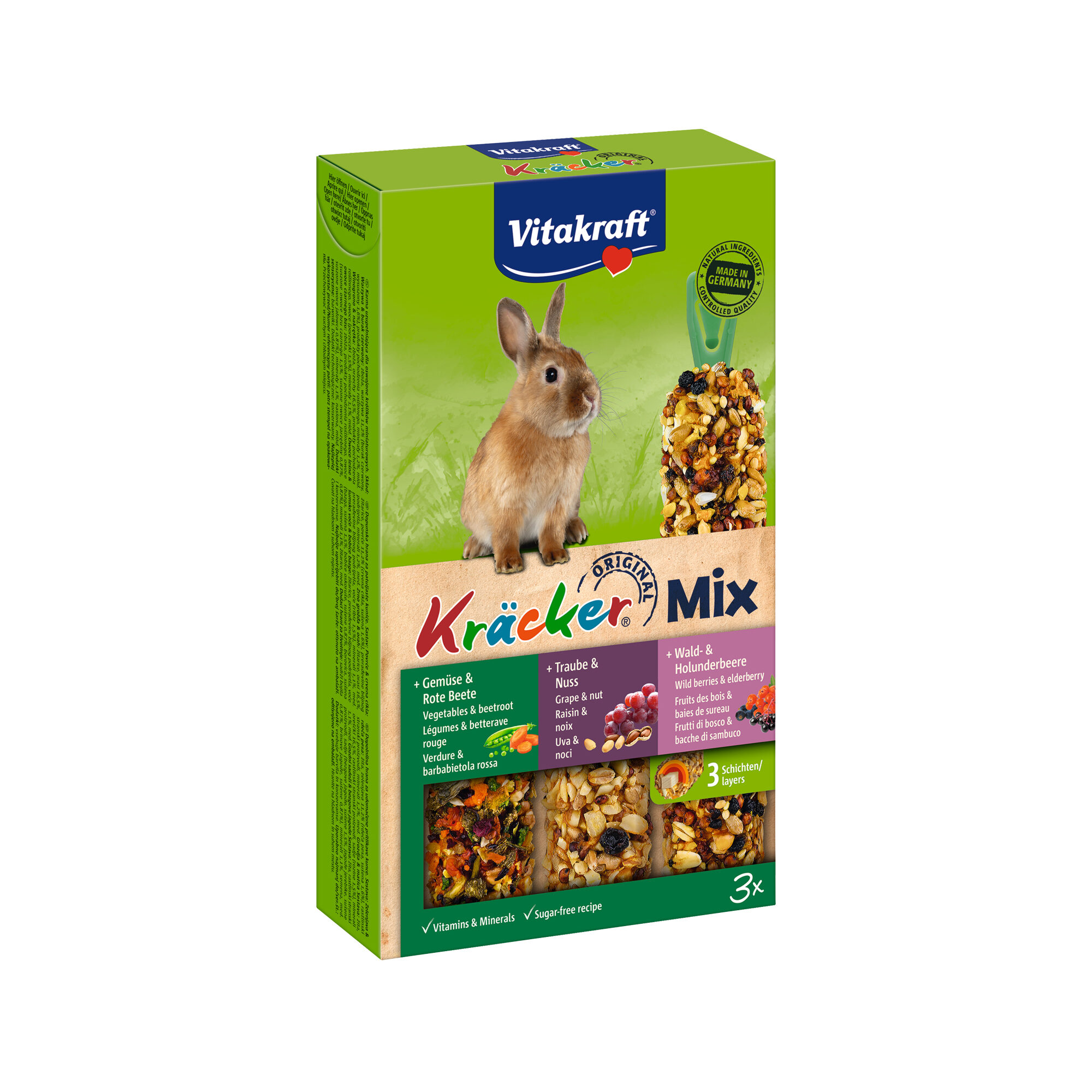 Vitakraft Kräcker Trio-Mix Kaninchen - Gemüse