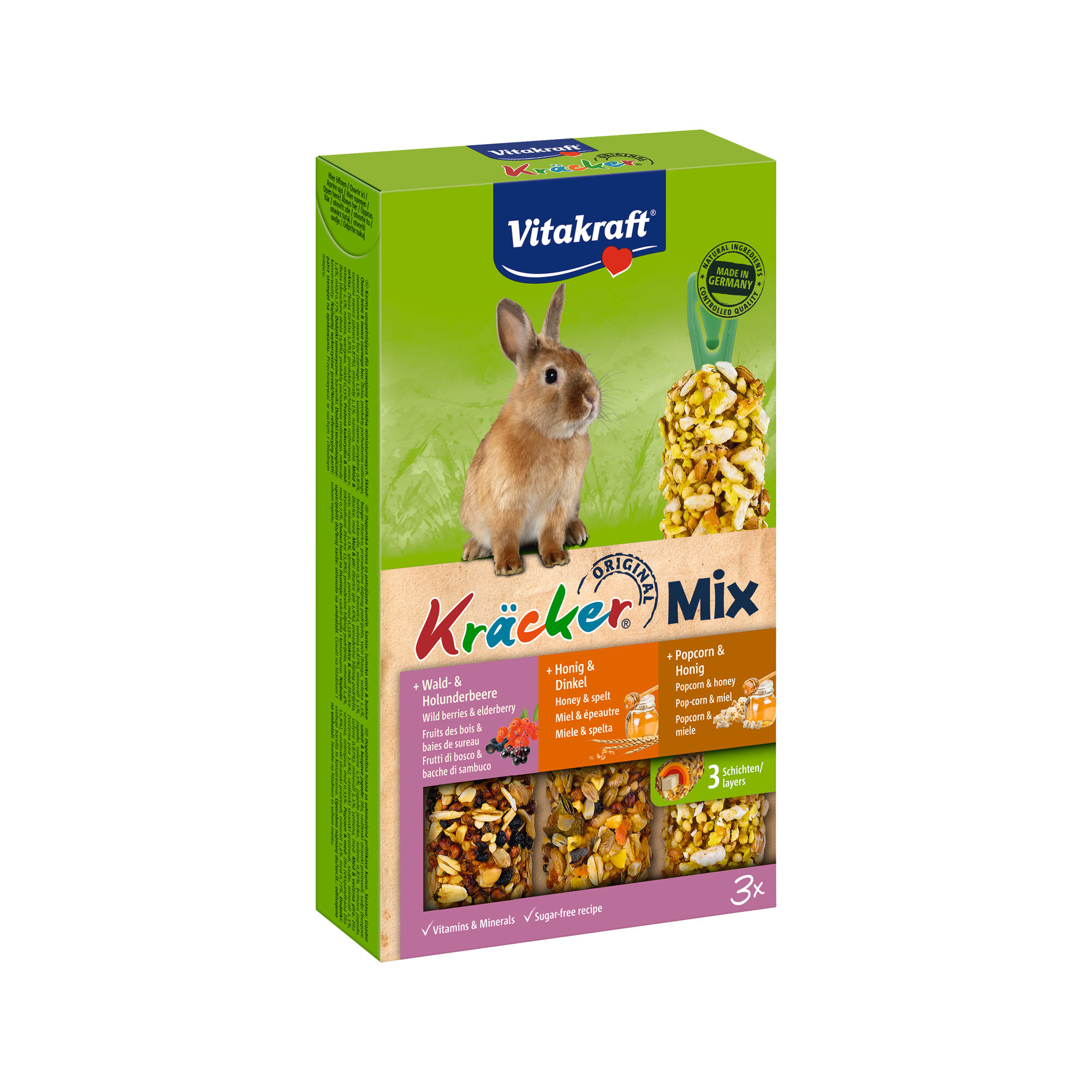 Vitakraft Kräcker Trio-Mix Kaninchen - Waldbeeren