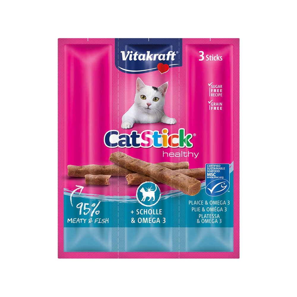 Vitakraft Cat Stick Mini - Scholle & Omega 3 - 3 Stöcke