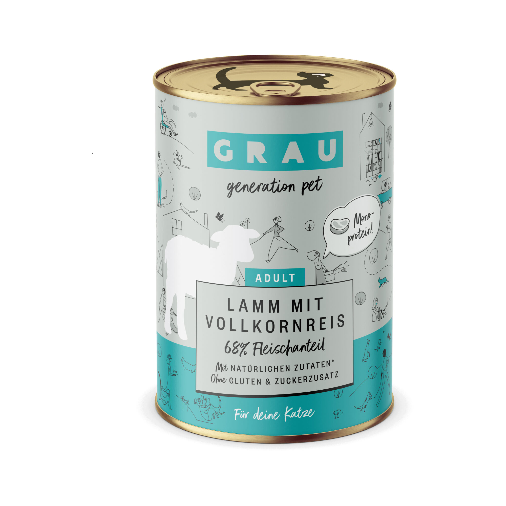 Grau Adult Katzenfutter - Lamm mit Vollkornreis