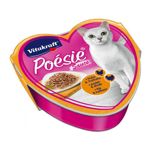 Vitakraft Poésie - Schälchen - Huhn & Pute in Sauce - 15 x 85 g