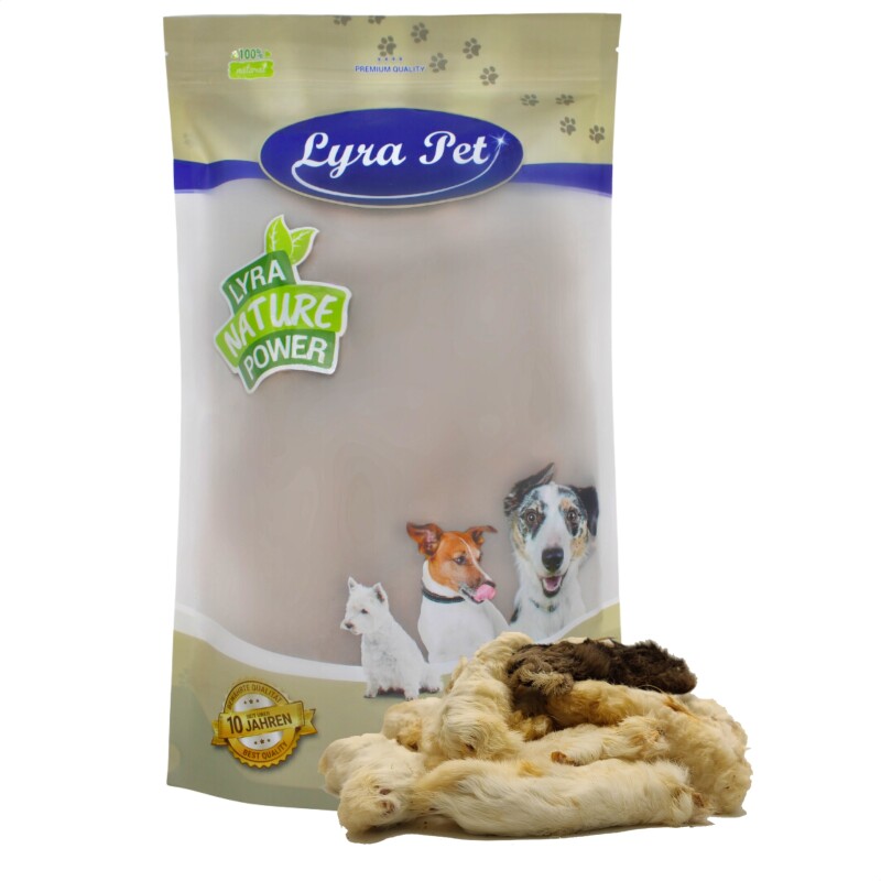 Lyra Pet Kaninchenpfoten mit Fell 1 kg