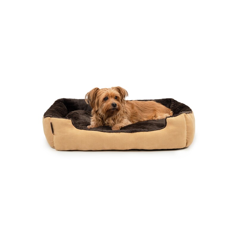 Lionto Hundebett mit Wendekissen braun/ beige L