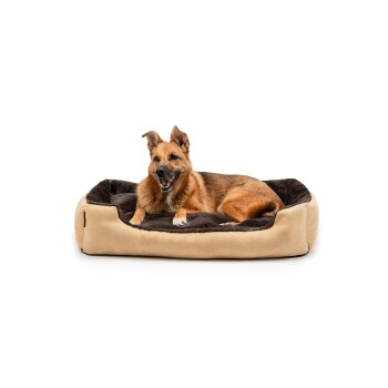 Lionto Hundebett mit Wendekissen braun/ beige XL