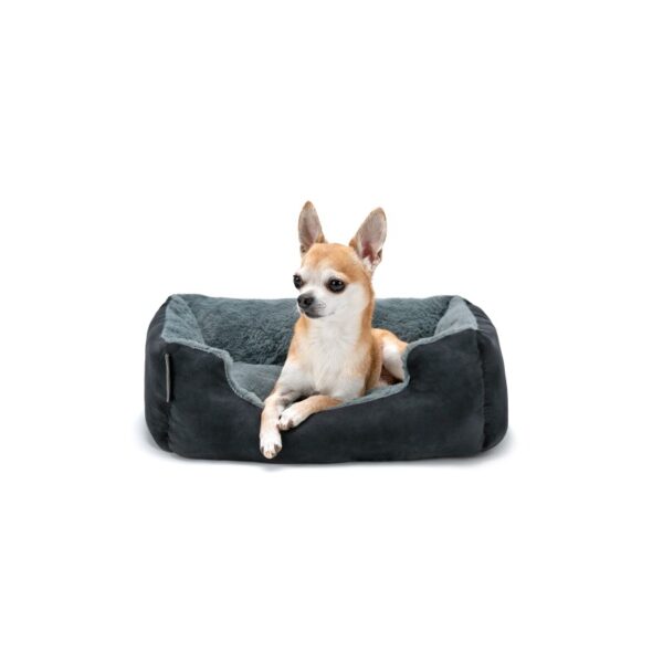 Lionto Hundebett mit Wendekissen grau/ schwarz S