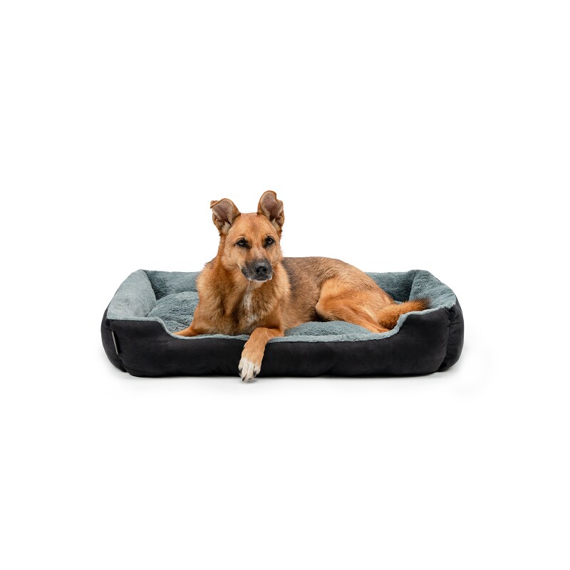 Lionto Hundebett mit Wendekissen grau/ schwarz XL