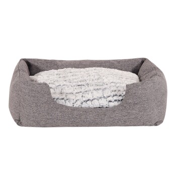 Lionto Hundebett mit Wendekissen meliert grau M