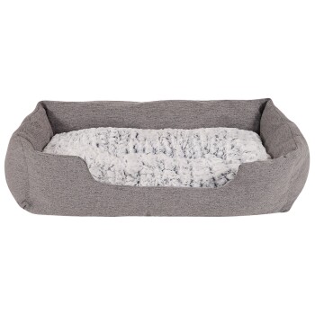 Lionto Hundebett mit Wendekissen meliert grau L