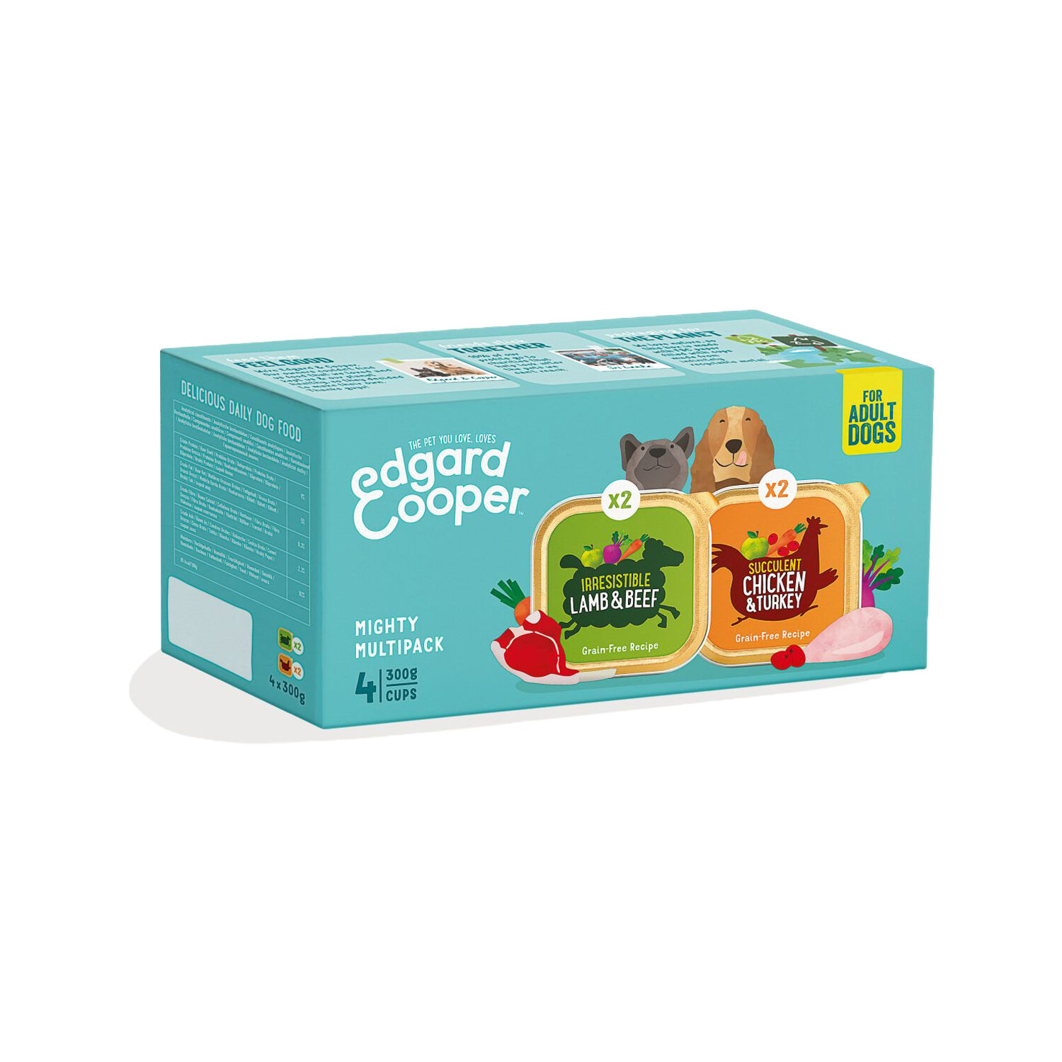 Edgard & Cooper Multipack Hundefutter - Huhn & Lamm - 4 x 300 g