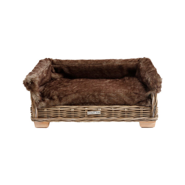 51 Degrees North - Rattan - Cover Bed - Fake Fur Brown - 90 cm