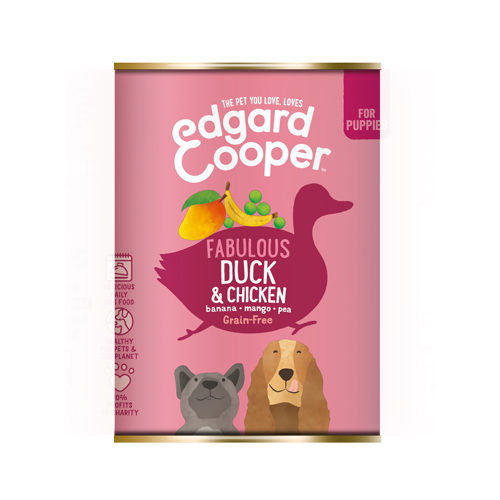 Edgard & Cooper Puppy Hundefutter - Dosen - Ente & Huhn - 6 x 400 g