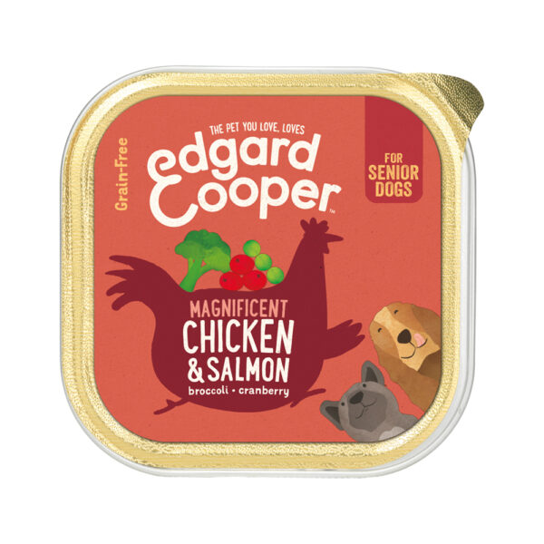 Edgard & Cooper Senior Hundefutter - Schälchen - Huhn & Lachs - 11 x 150 g