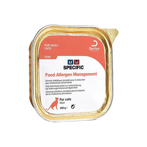 SPECIFIC Food Allergen Management FDW Katzenfutter - Schälchen - 4 x 7 x 100 g