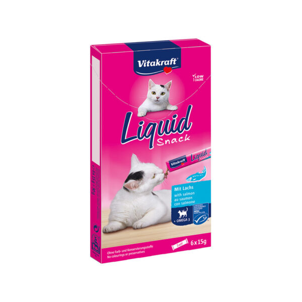 Vitakraft Cat Liquid Snack - Lachs - 270 Gramm (18 x 15 Gramm)