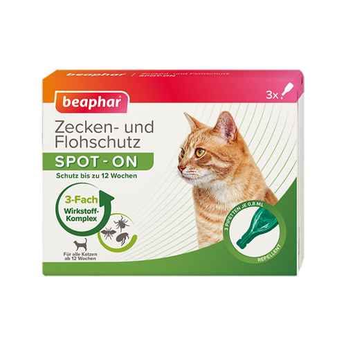 Beaphar Zecken- und Flohschutz Spot-On für Katzen - 3 x 0