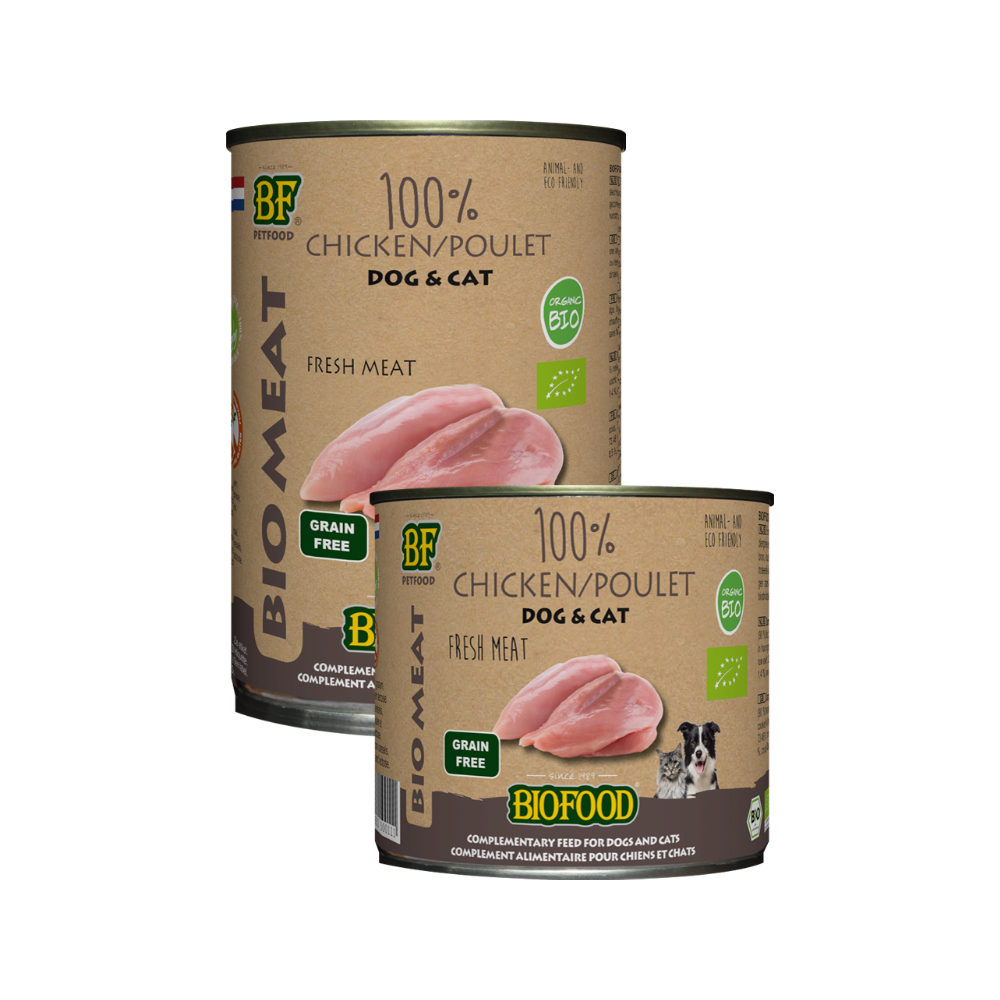 Biofood Organic 100% Huhn - Hund & Katze - 12 x 200 g