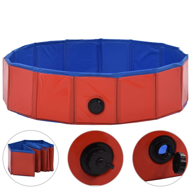 VidaXL Hunde-Pool rot 80 cm