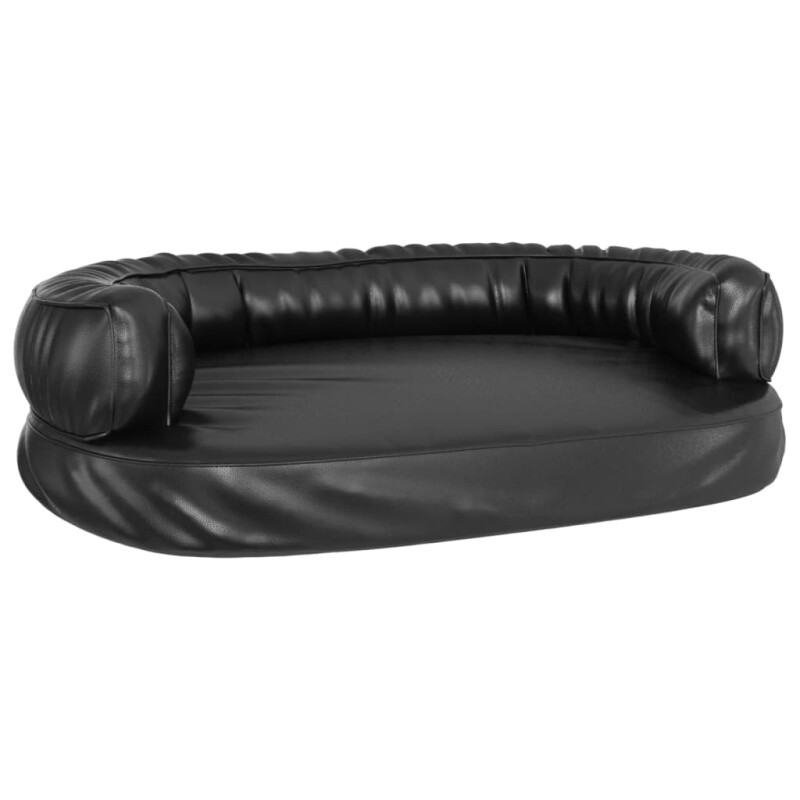 VidaXL Hundebett Ergonomisch Kunstleder schwarz L