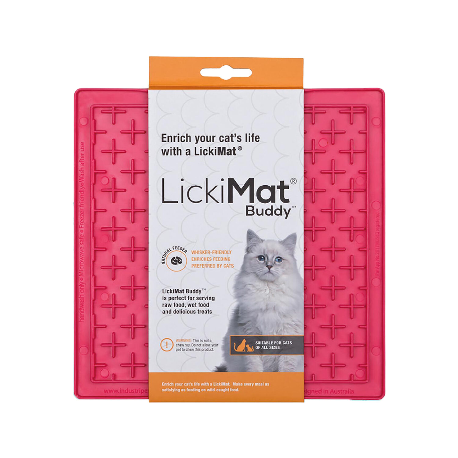 LickiMat Buddy Katze - Rosa - 20 x 20 cm