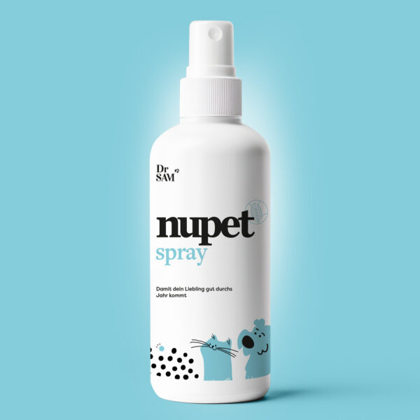 Dr. SAM nupet Spray 200 ml - Geraniol-basiertes Spray für Hunde und Katzen - Natürliche Barriere für Wohlbefinden und tägliche Sicherheit - Von Tierärzten entwickelt