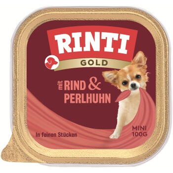 RINTI Gold Mini 16x100g Rind & Perlhuhn