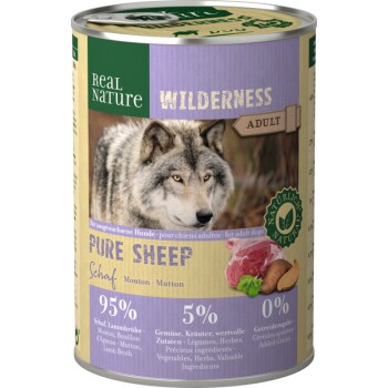 REAL NATURE WILDERNESS Nassfutter für Hunde Adult Pure Sheep Schaf 12x400 g