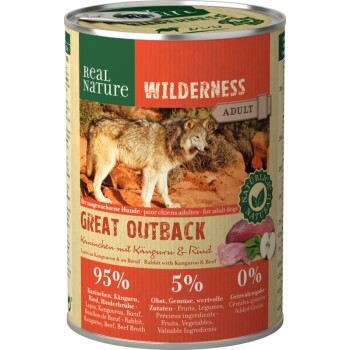 REAL NATURE WILDERNESS Nassfutter für Hunde Adult Great Outback Kaninchen