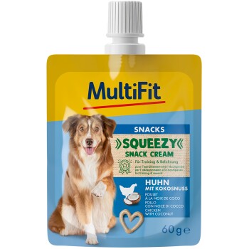 MultiFit Squeezy Snack Cream Huhn mit Kokosnuss 10x60 ml