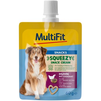 MultiFit Squeezy Snack Cream Huhn mit Chiasamen 10x60 ml