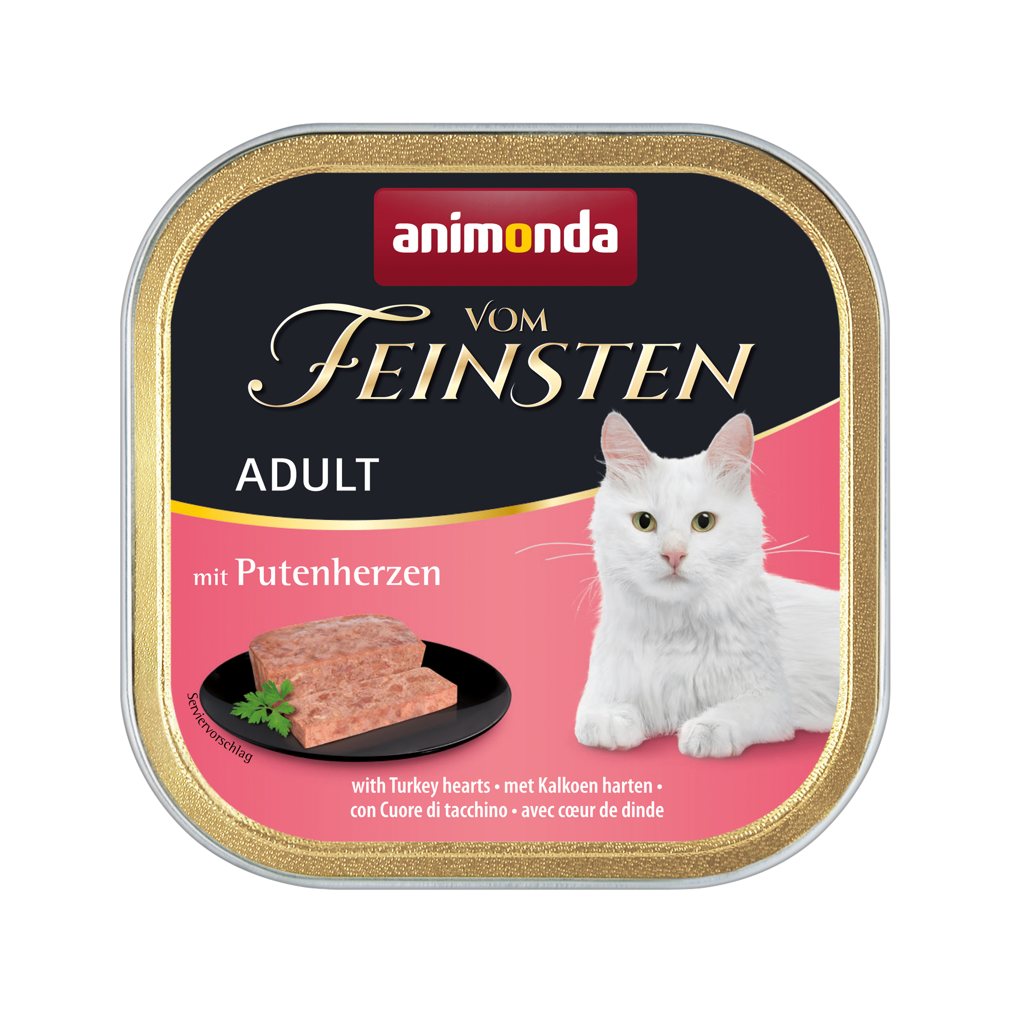 Animonda vom Feinsten Adult Katzenfutter - Schälchen - Putenherzen - 32 x 100 g