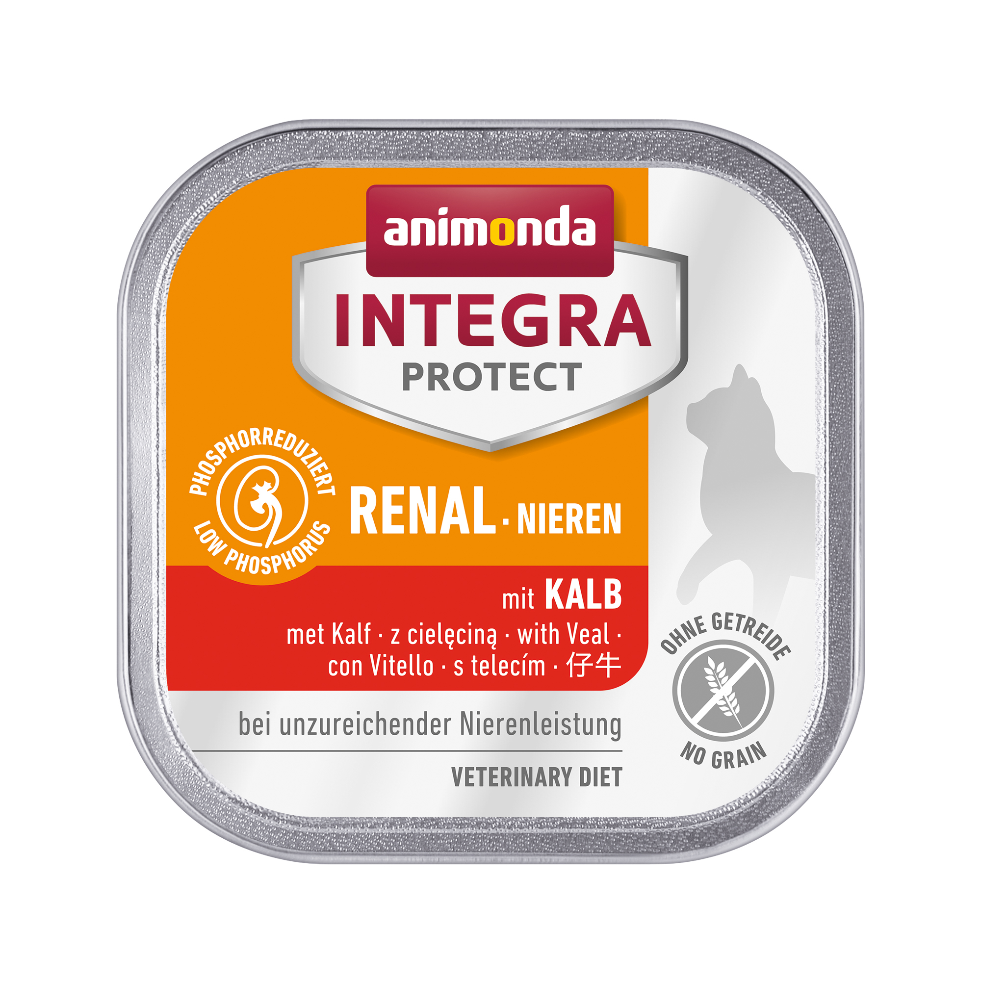 Animonda Integra Protect Nieren Katzenfutter - Schälchen - Kalb - 16 x 100 g