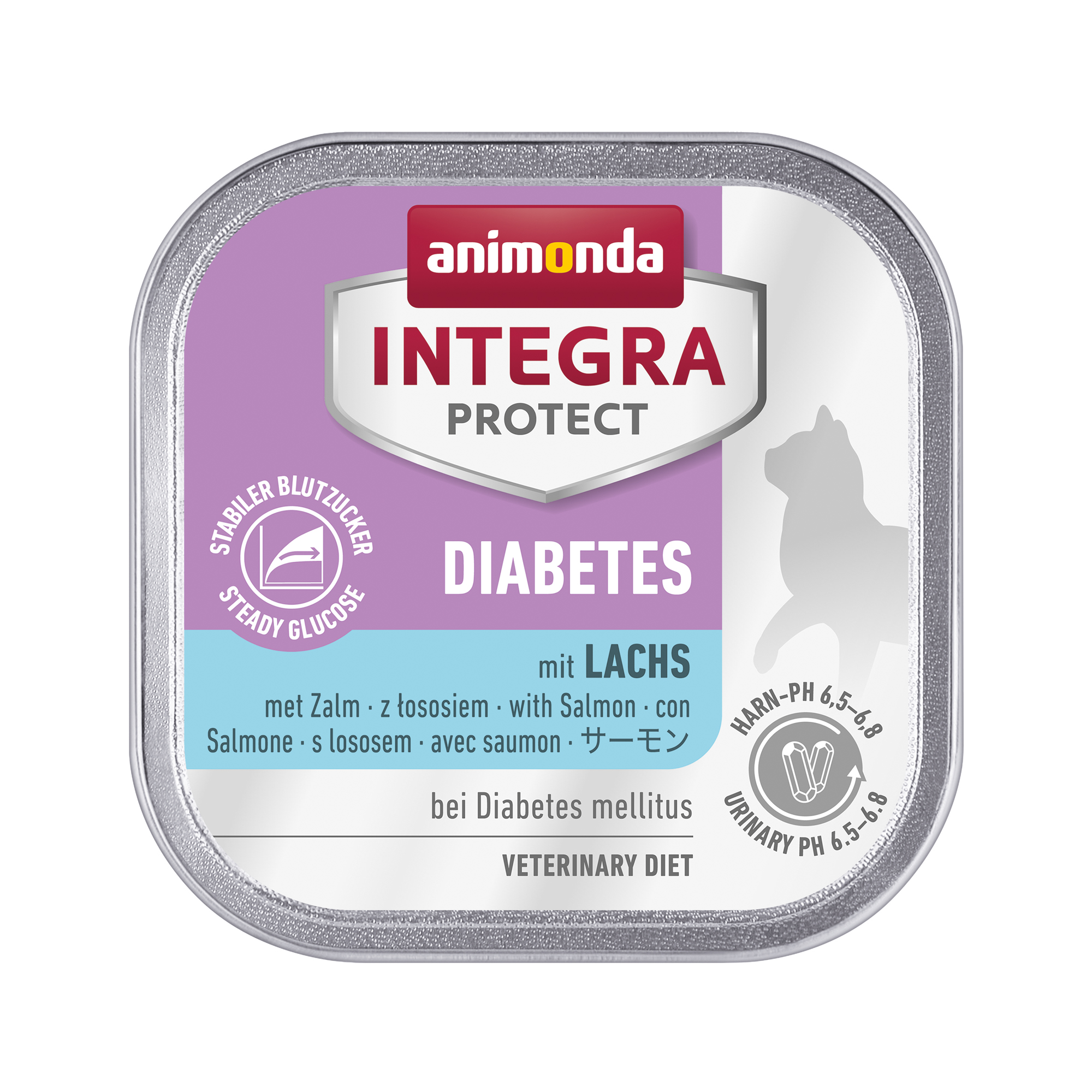 Animonda Integra Protect Diabetes Katzenfutter - Schälchen - Lachs - 16 x 100 g