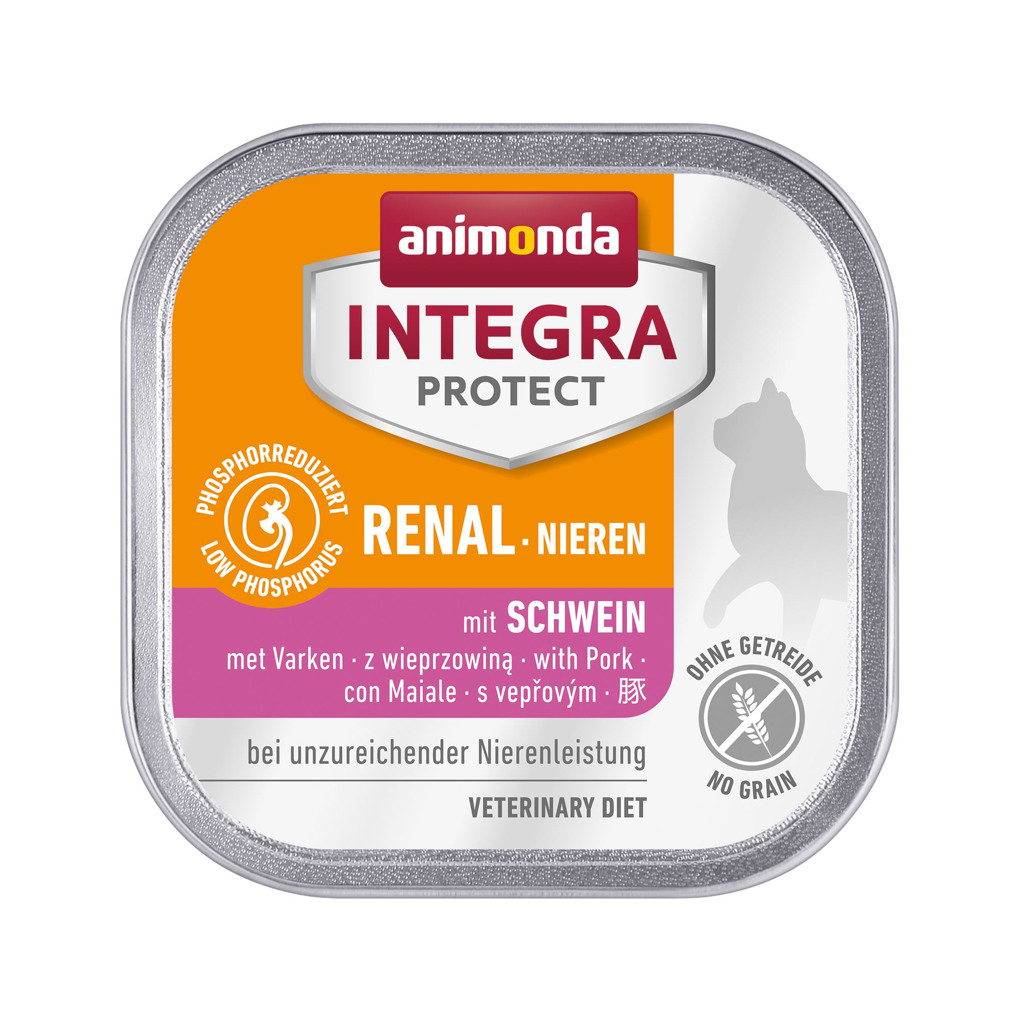 Animonda Integra Protect Nieren Katzenfutter - Schälchen - Schwein - 16 x 100 g