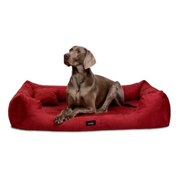 Tierlando MORITZ VIP Hundebett Hundesofa dunkelrot 90 cm