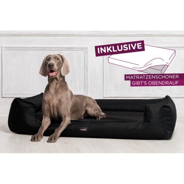 Tierlando ® GOOFY - Orthopädisches Hundebett aus Polyester inkl. Matratzenschoner schwarz 90 cm