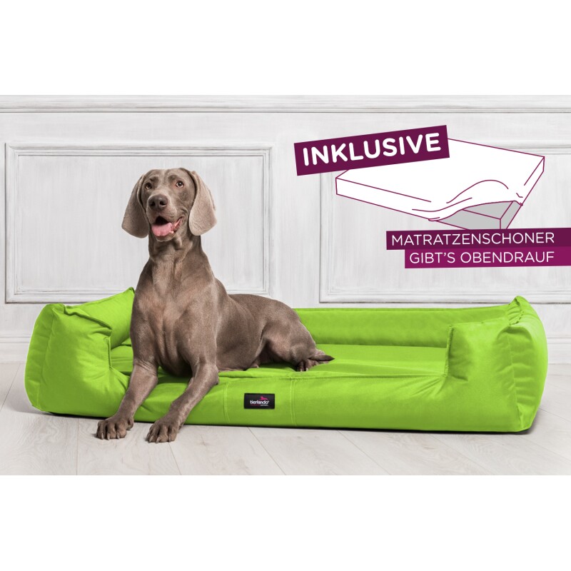 Tierlando ® GOOFY - Orthopädisches Hundebett aus Polyester inkl. Matratzenschoner kiwi 90 cm