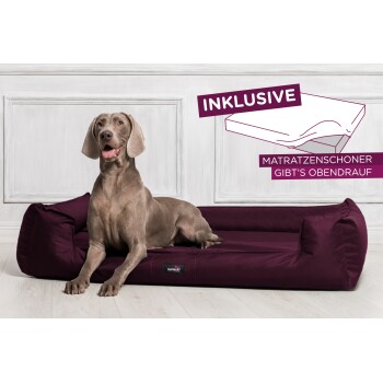 Tierlando ® GOOFY - Orthopädisches Hundebett aus Polyester inkl. Matratzenschoner bordeaux 90 cm