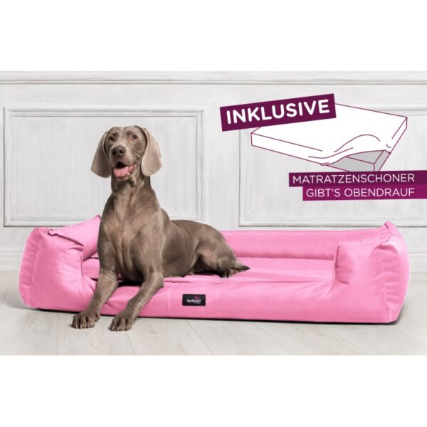 Tierlando ® GOOFY - Orthopädisches Hundebett aus Polyester inkl. Matratzenschoner rosa 1