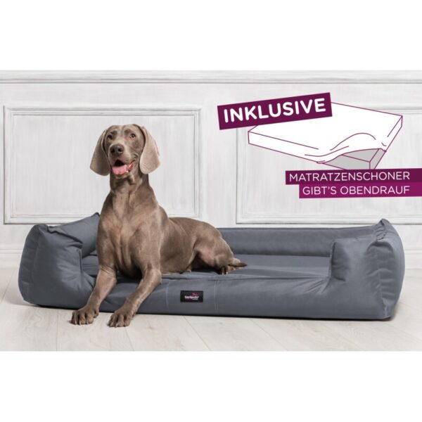 Tierlando ® GOOFY - Orthopädisches Hundebett aus Polyester inkl. Matratzenschoner grau/ grau 1