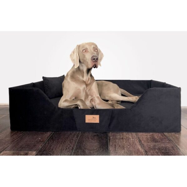 Tierlando ® COLUMBUS Orthopädisches Hundebett | Reisehundebett | Tragbar Faltbar schwarz 80 cm