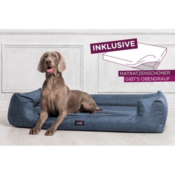 Tierlando ® GOOFY - Orthopädisches Hundebett aus Polyester inkl. Matratzenschoner navy 90 cm