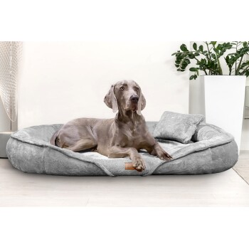 Tierlando ® XENIA - Orthopädisches Hundebett / Hundesofa grau/ grau 1