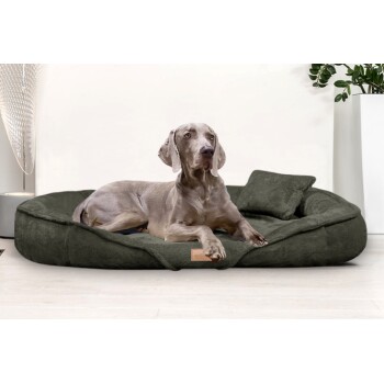 Tierlando ® XENIA - Orthopädisches Hundebett / Hundesofa dunkles olivgrün 1