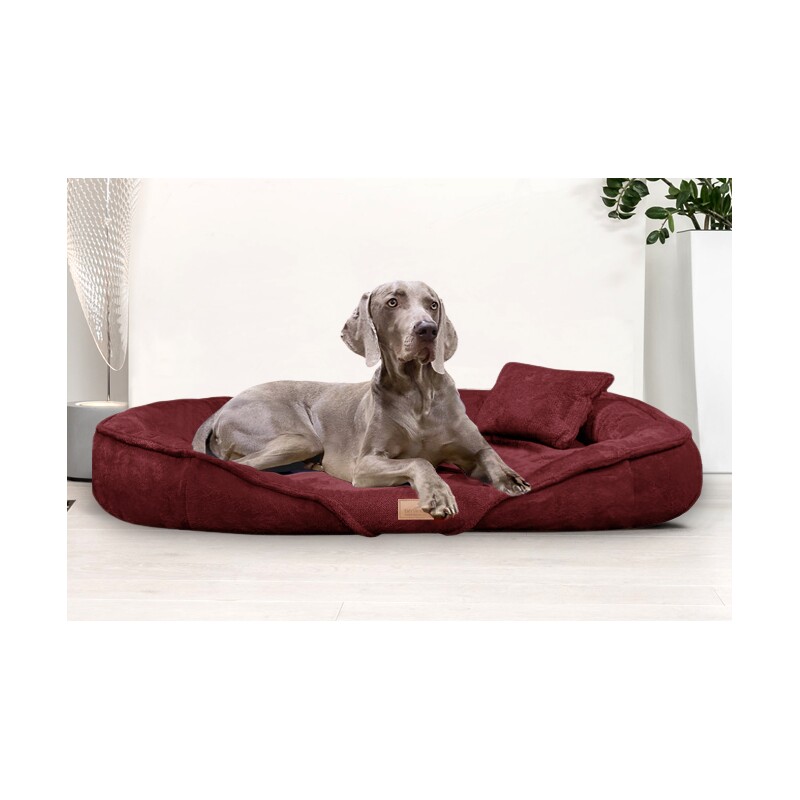 Tierlando ® XENIA - Orthopädisches Hundebett / Hundesofa bordeaux 1