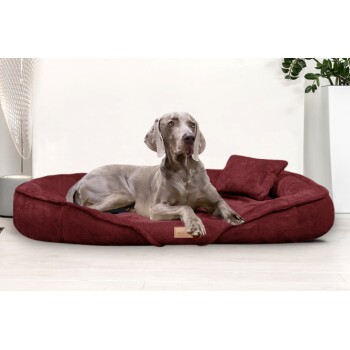 Tierlando ® XENIA - Orthopädisches Hundebett / Hundesofa bordeaux 1